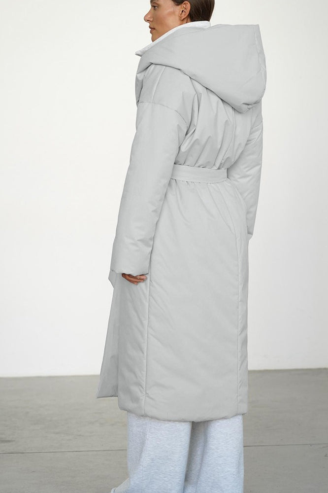 Solid Color Long Cotton Coat - Fashionpara