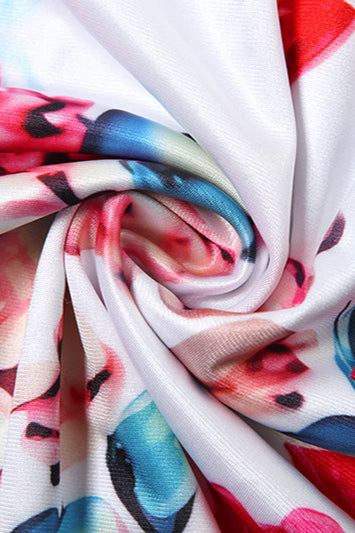 High Waist Floral Print Pencil Skirt