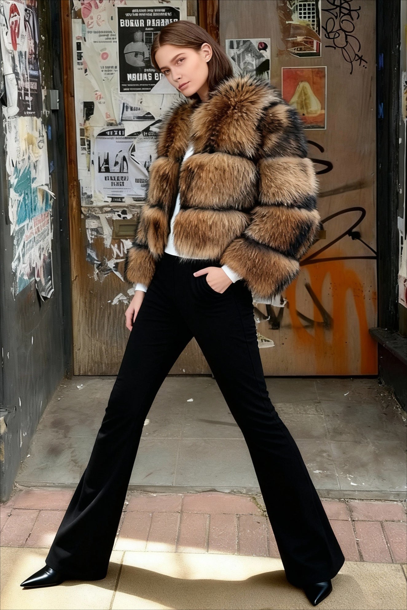 Raccoon Fur Thick Luxury Winter Coat - Fashionpara