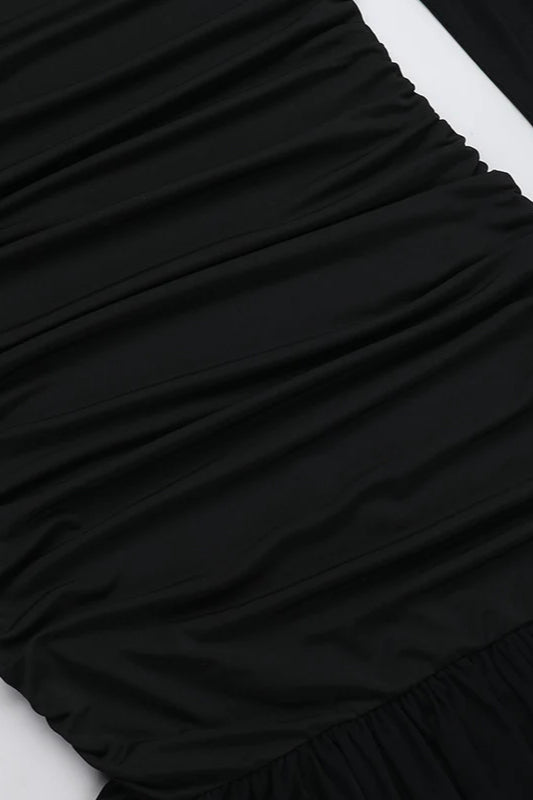 Fall New Slim-Fit Pleated Off-Shoulder  Party Dress