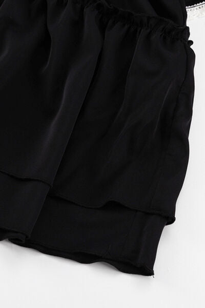 Lace-Trim Ruffle Long-Sleeve Tiered Mini Dress 7