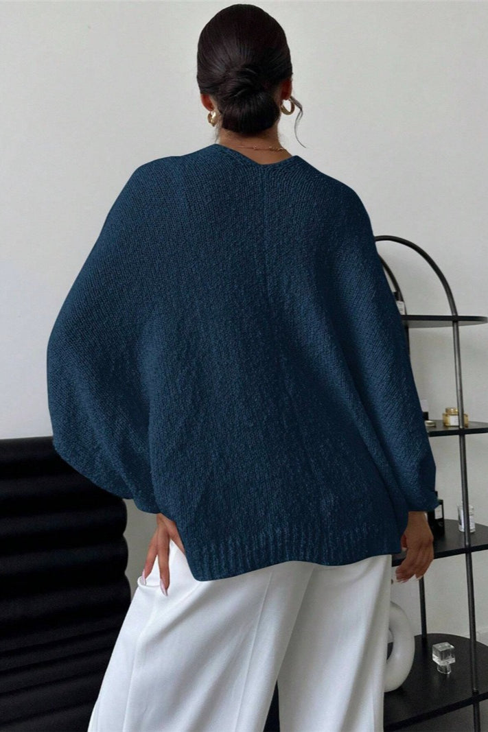 Draped Open Front Wrap Sweater