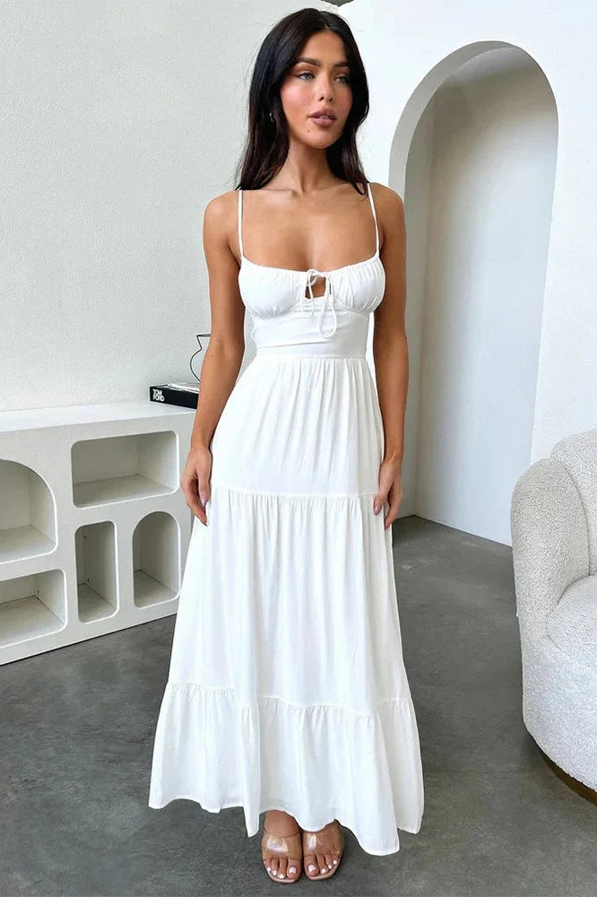 Elegant Bandage A-line Vacation Dress