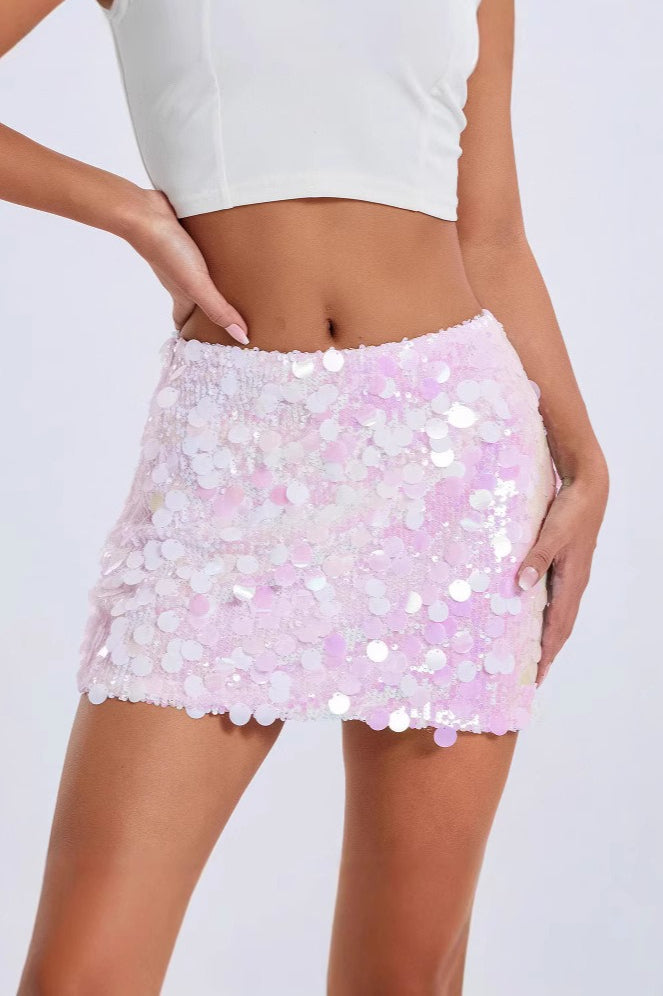 Sequin A-Line Mini Skirt
