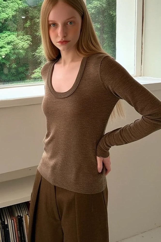 Lightweight Crewneck Knit Top