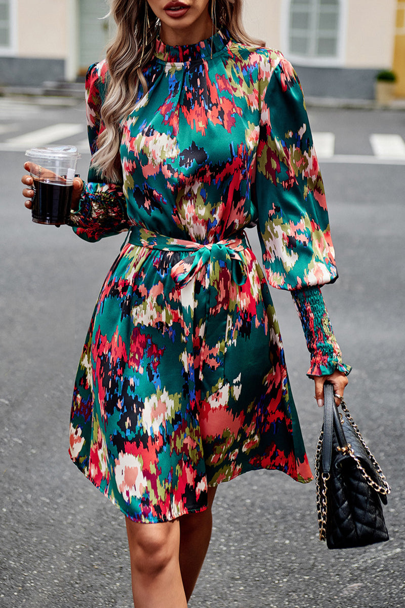 Leg of Lamb Sleeve Half Turtleneck Dress