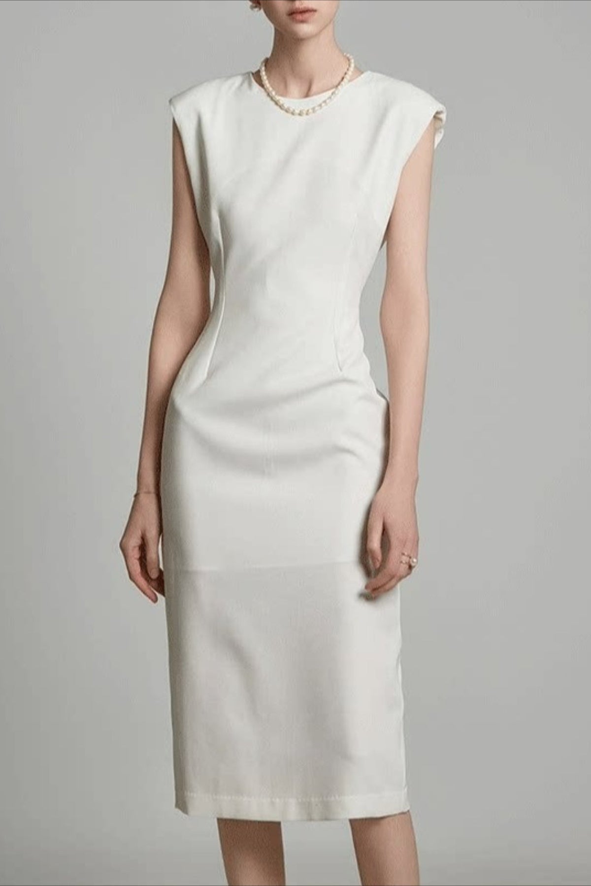 Sleeveless High Waist Slim Work Dress