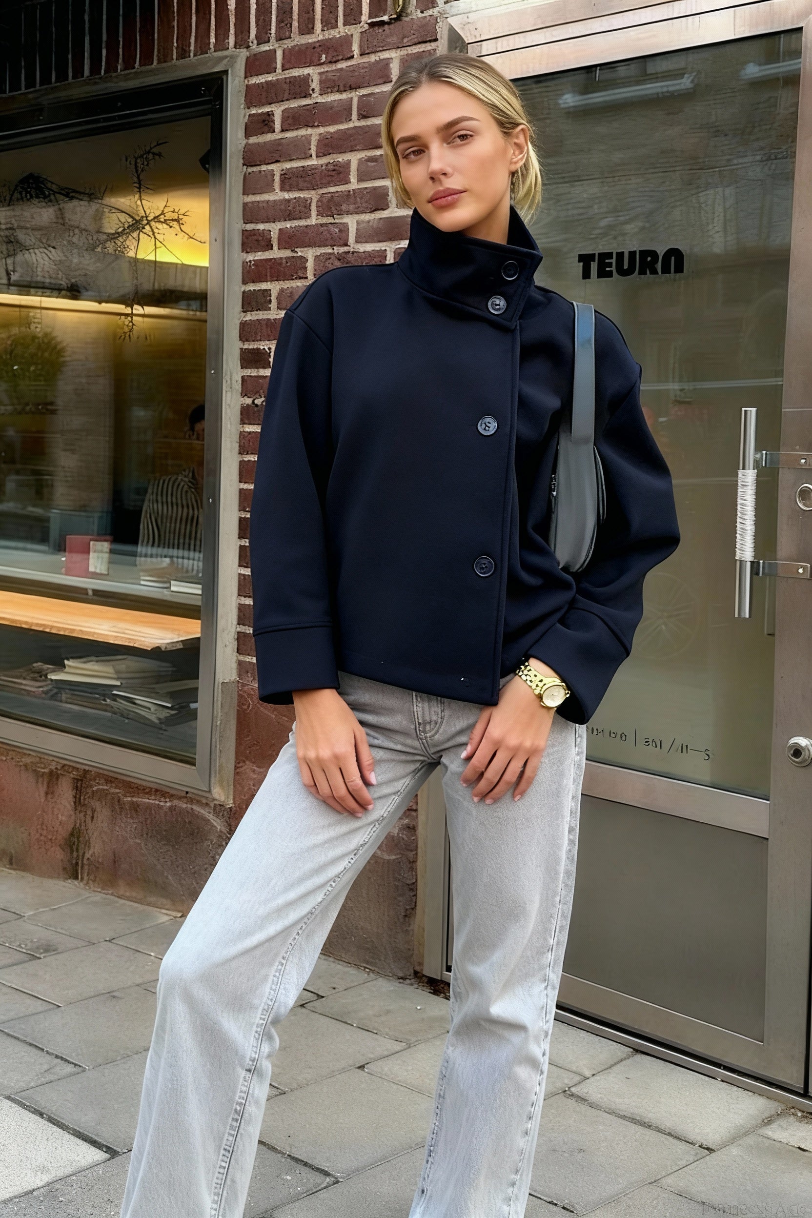 Short Woolen Casual Lapel Overcoat - Fashionpara