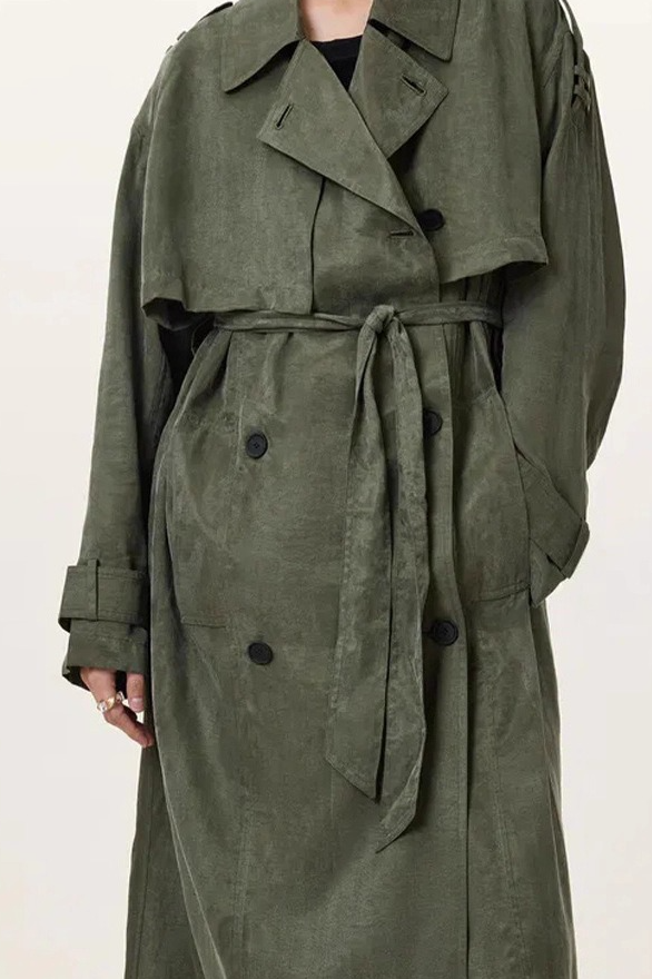 Suede Retro Casual Long Trench Blazer Overcoat - Fashionpara