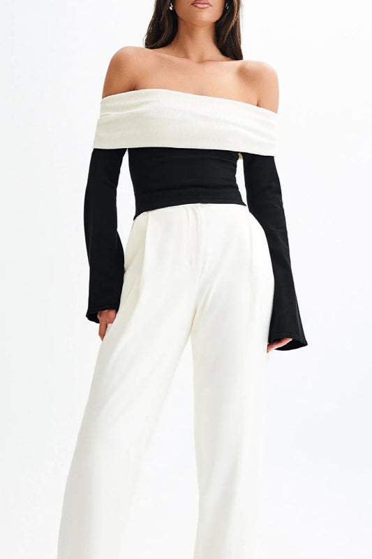 PrincessAce Off-Shoulder Fitted Knit Sweater for Elegance