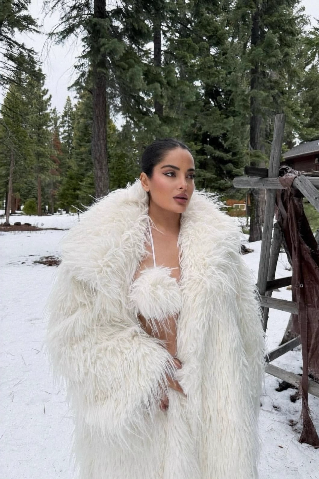 Faux Fur Long Thick Warm Plush Overcoat - Fashionpara