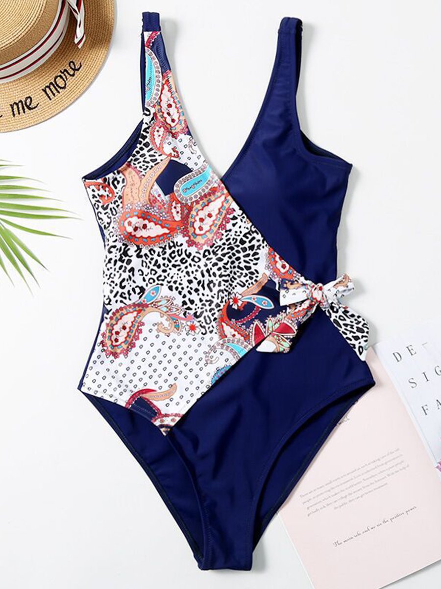 Floral Print One-piece Swimsuit - Fashionpara