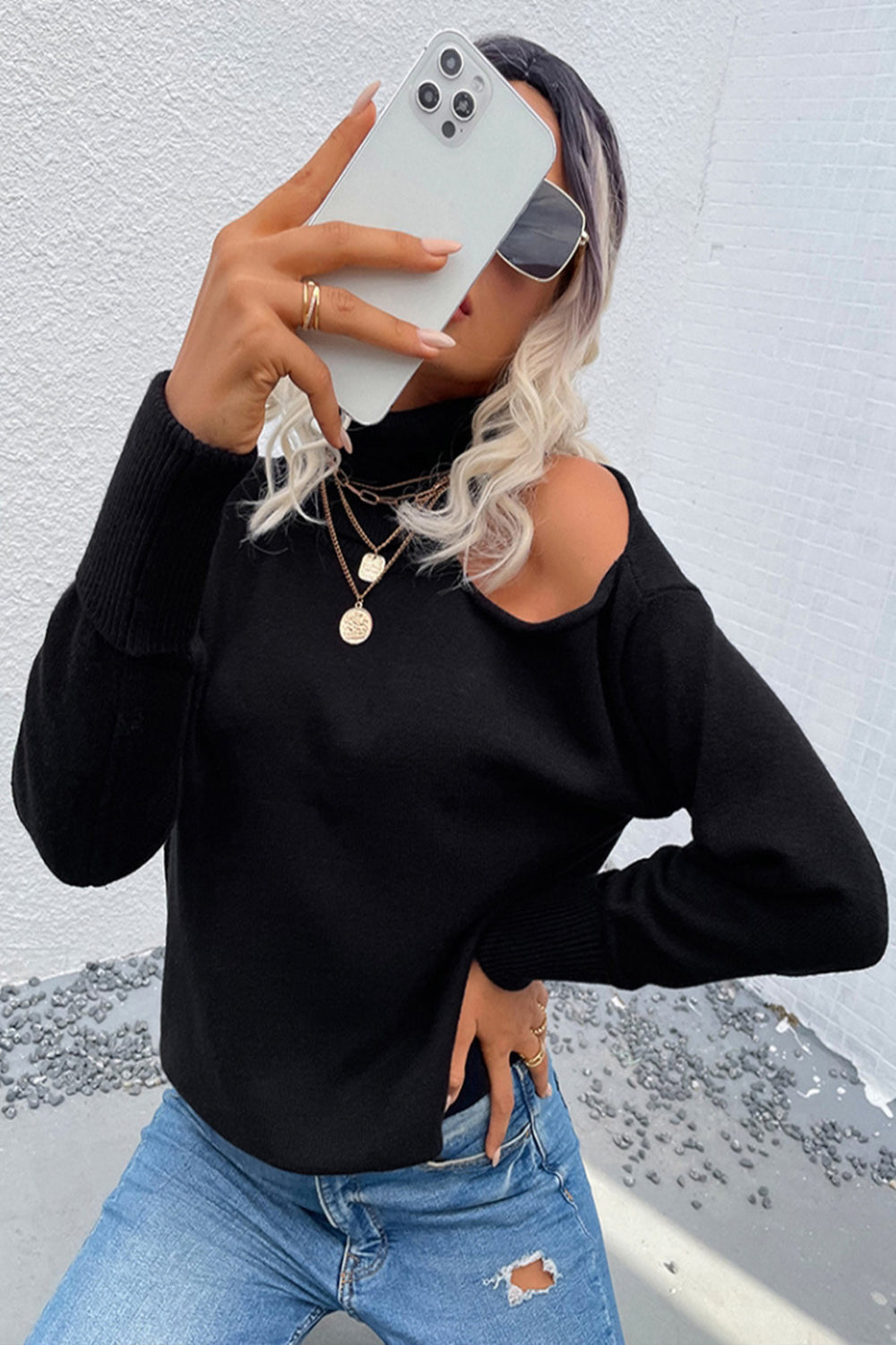 RadyRin Elegant Two Lapel Knit Sweater for Stylish Comfort