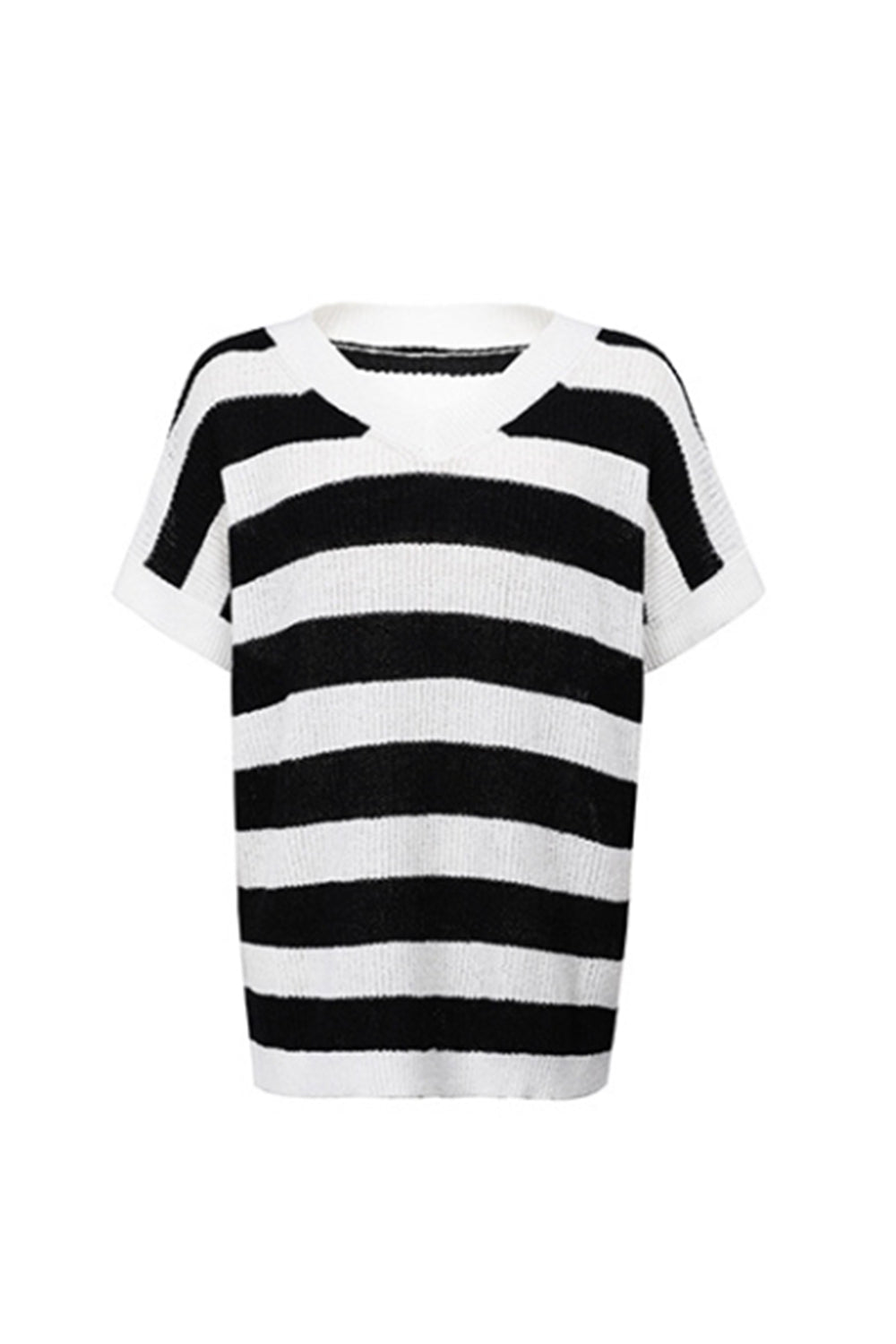 RadyRin V-Neck Striped Sweater for Effortless Style