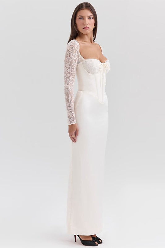 Long Sleeve Bodycon Maxi Lace Dress