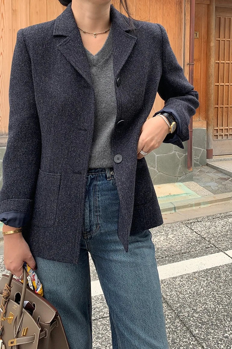 Slim Wool Coat Blazer - Fashionpara