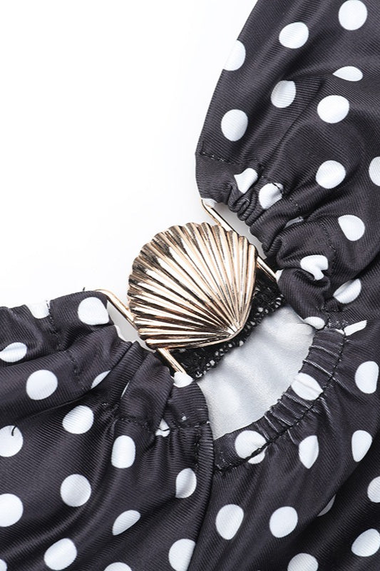 Polka Dot Sweetheart Spaghetti Strap Bodycon Maxi Dress 3