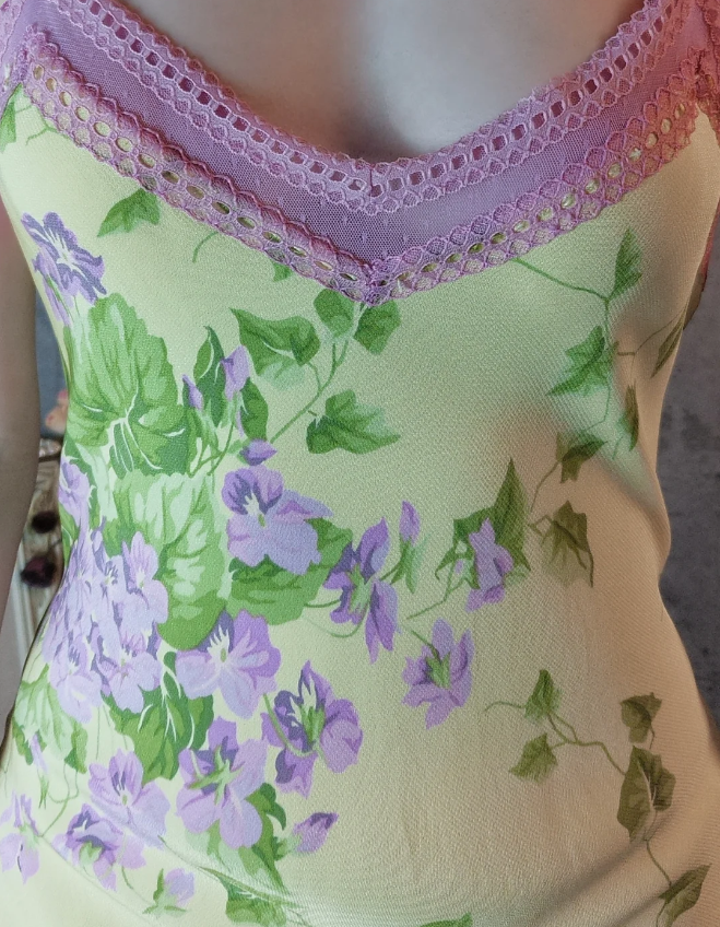 Retro Yellow-Based Purple Floral Mermaid Spaghetti Strap V-Neck Chiffon Prom Dress Evening Dress P4311