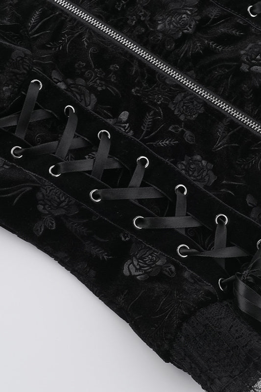 Rose Print Gothic Cami Corset