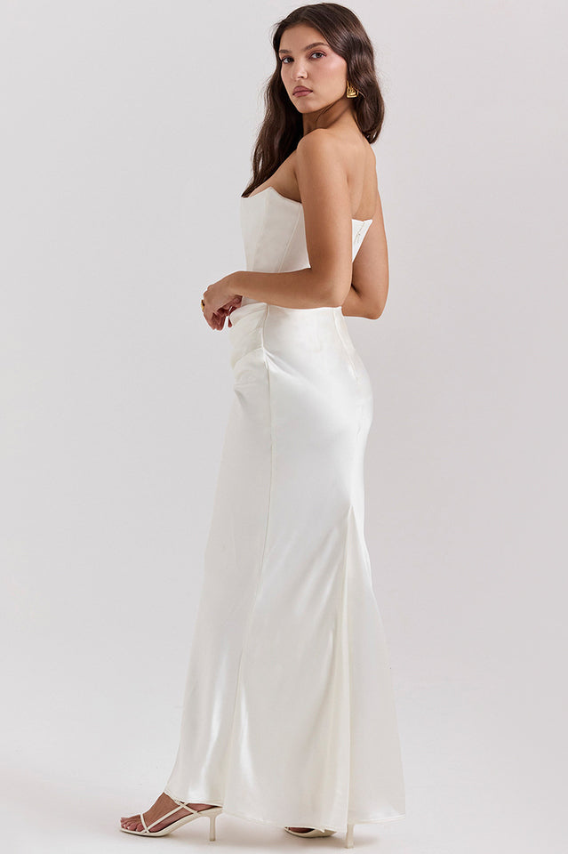 Persephone Off Shoulder Bustier Dress in Black - View 12