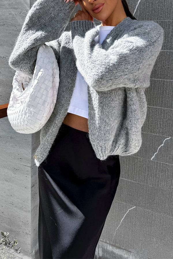 Lady Rin Casual Knitted Long Sleeve Cardigan for All Seasons