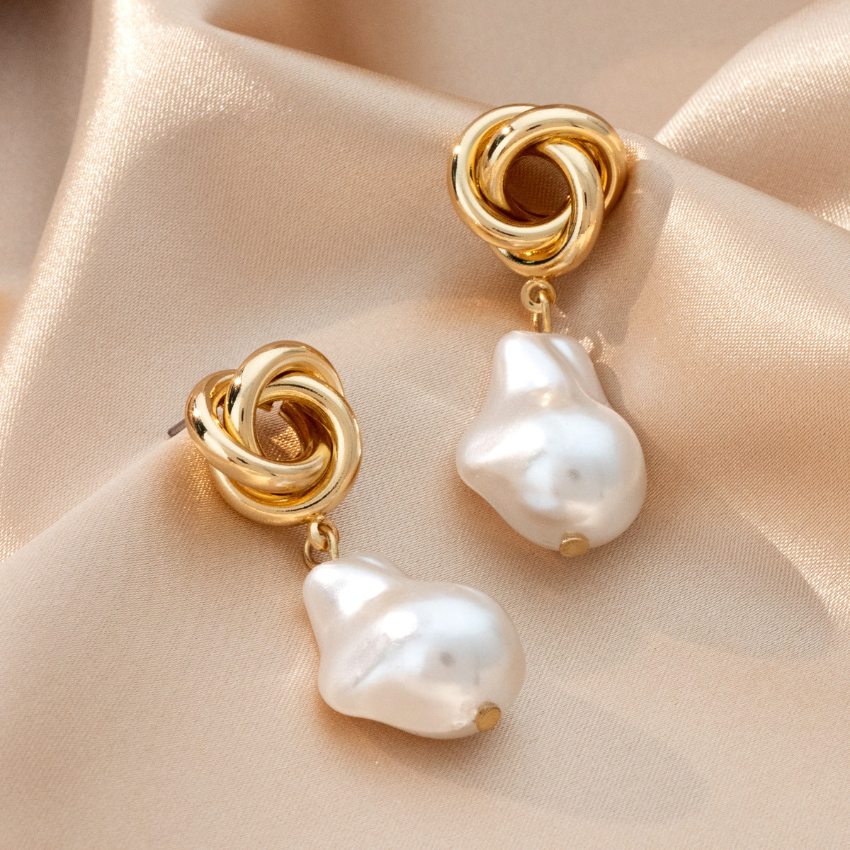 Vintage Irregular Baroque Imitation Pearl Earrings