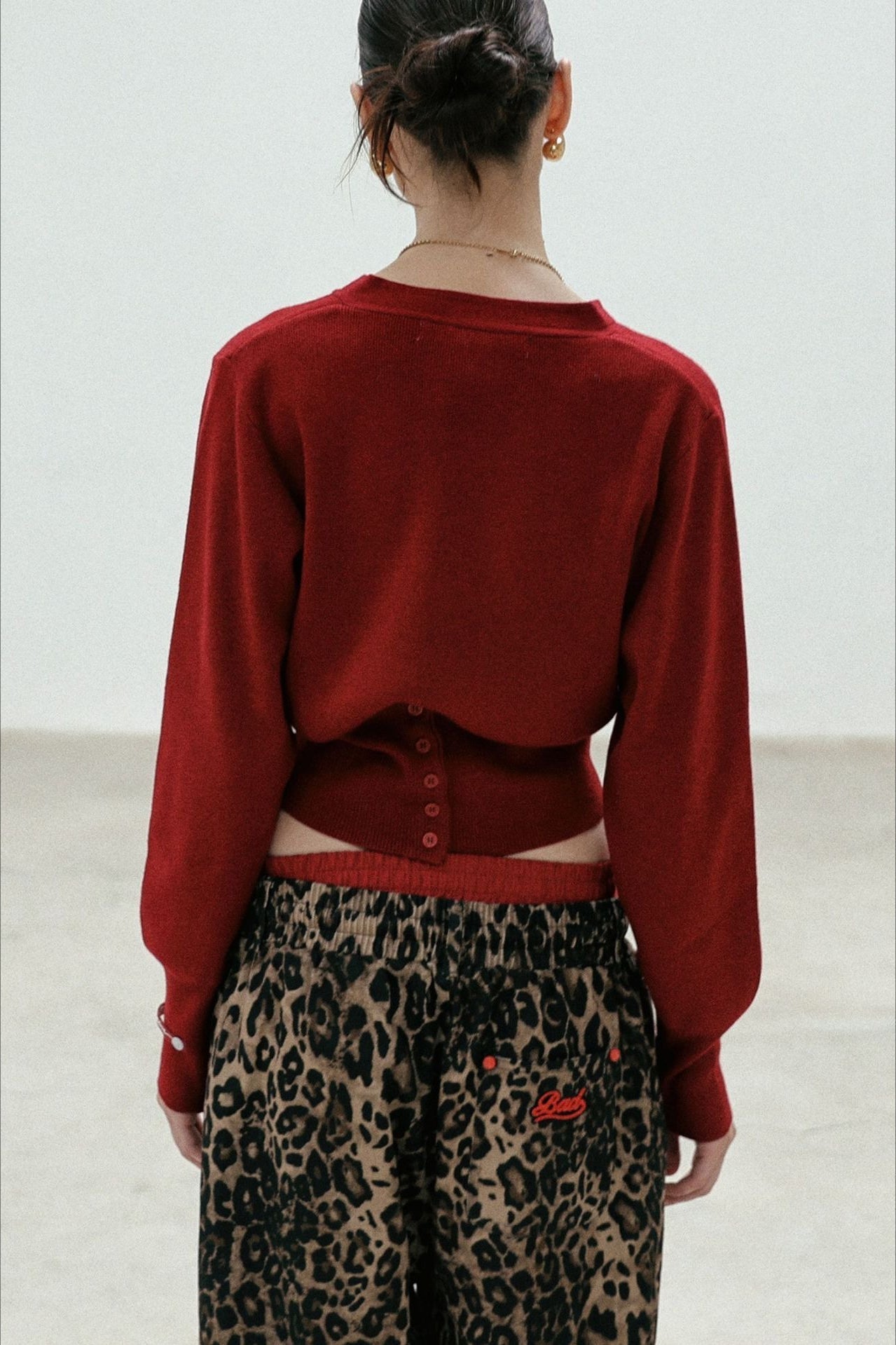 Elegant Red V Neck Knit Cardigan for Stylish Layering