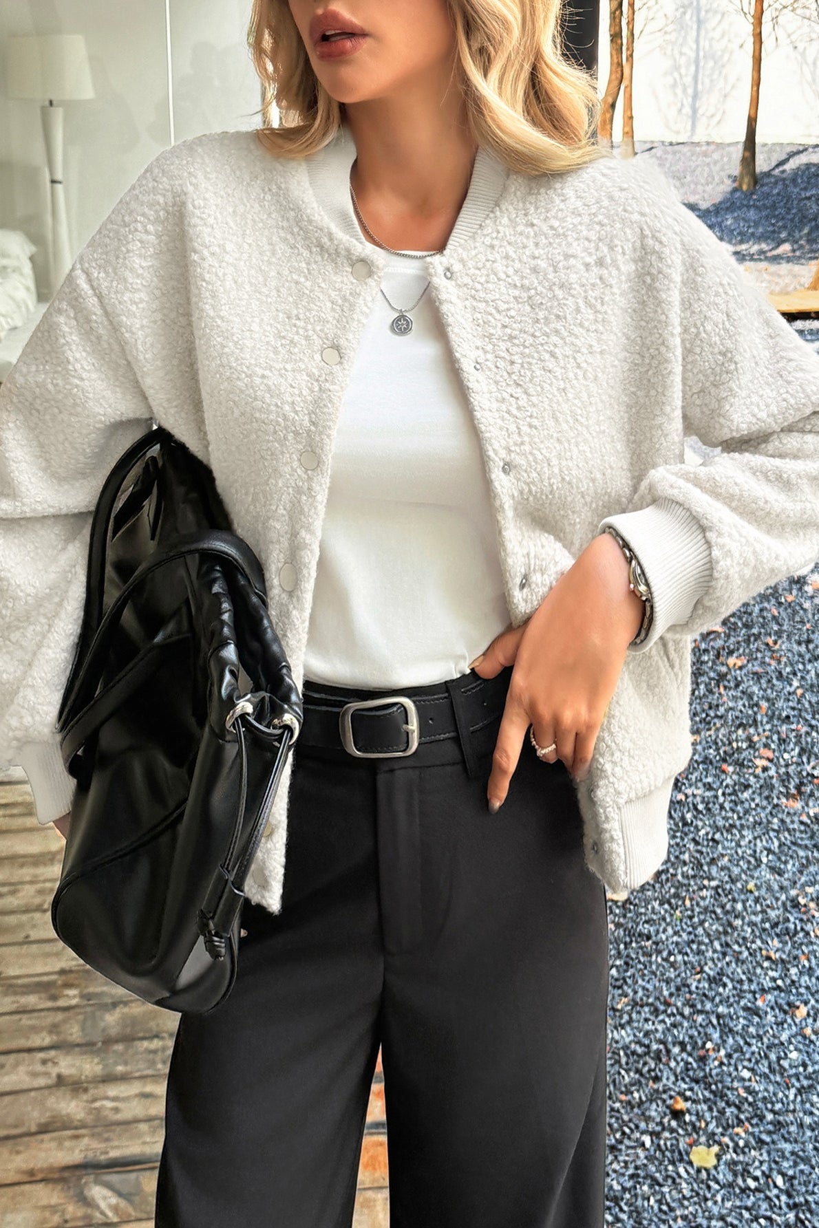 Holiday Style Long Sleeve Button Coat - Fashionpara