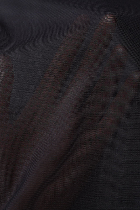 Round Neck Skull Print Mesh Bodycon Mini Dress