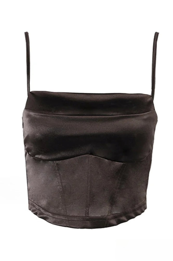 Cropped Sequin Graceful Halter Corset Top