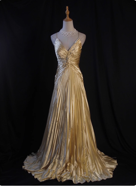 Luxurious Elegant Yellow A-Line V-Neck Spaghetti Strap Knot Ruched Satin Long Prom Dress Evening Dress P4345