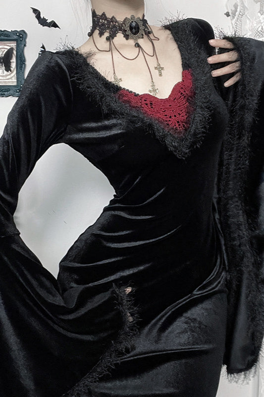 Elegant Open Back Gothic Dress