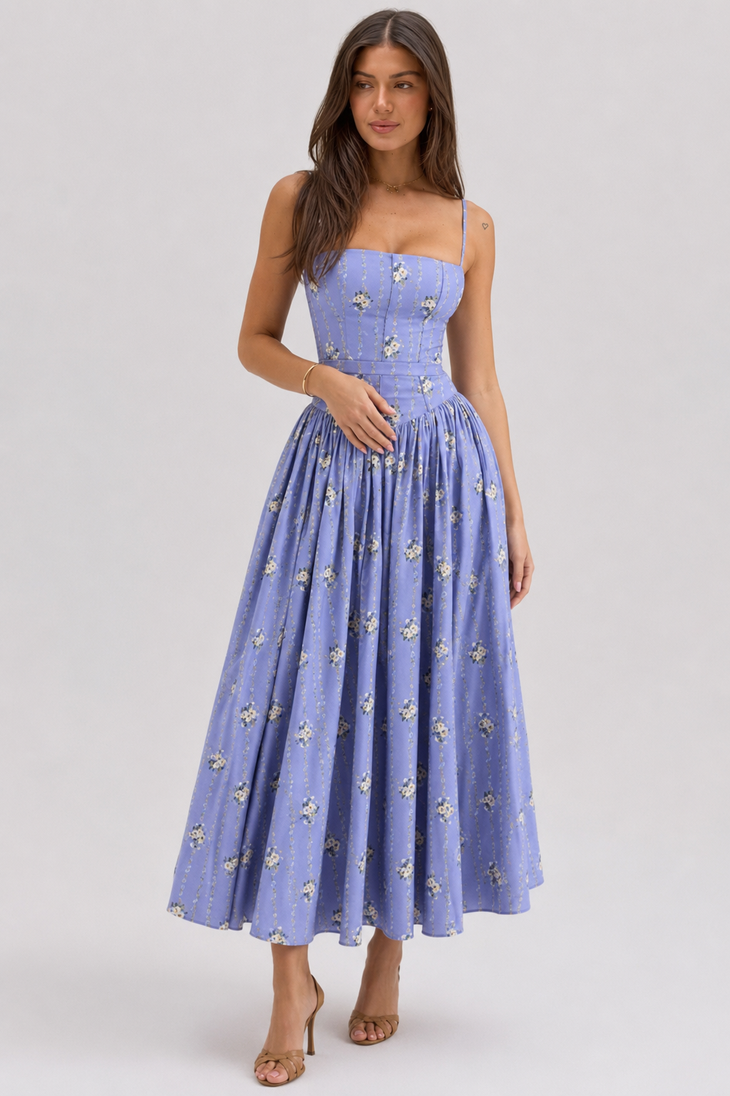 Chiffon High Neck Bubble Hem Tiered Mini Dress