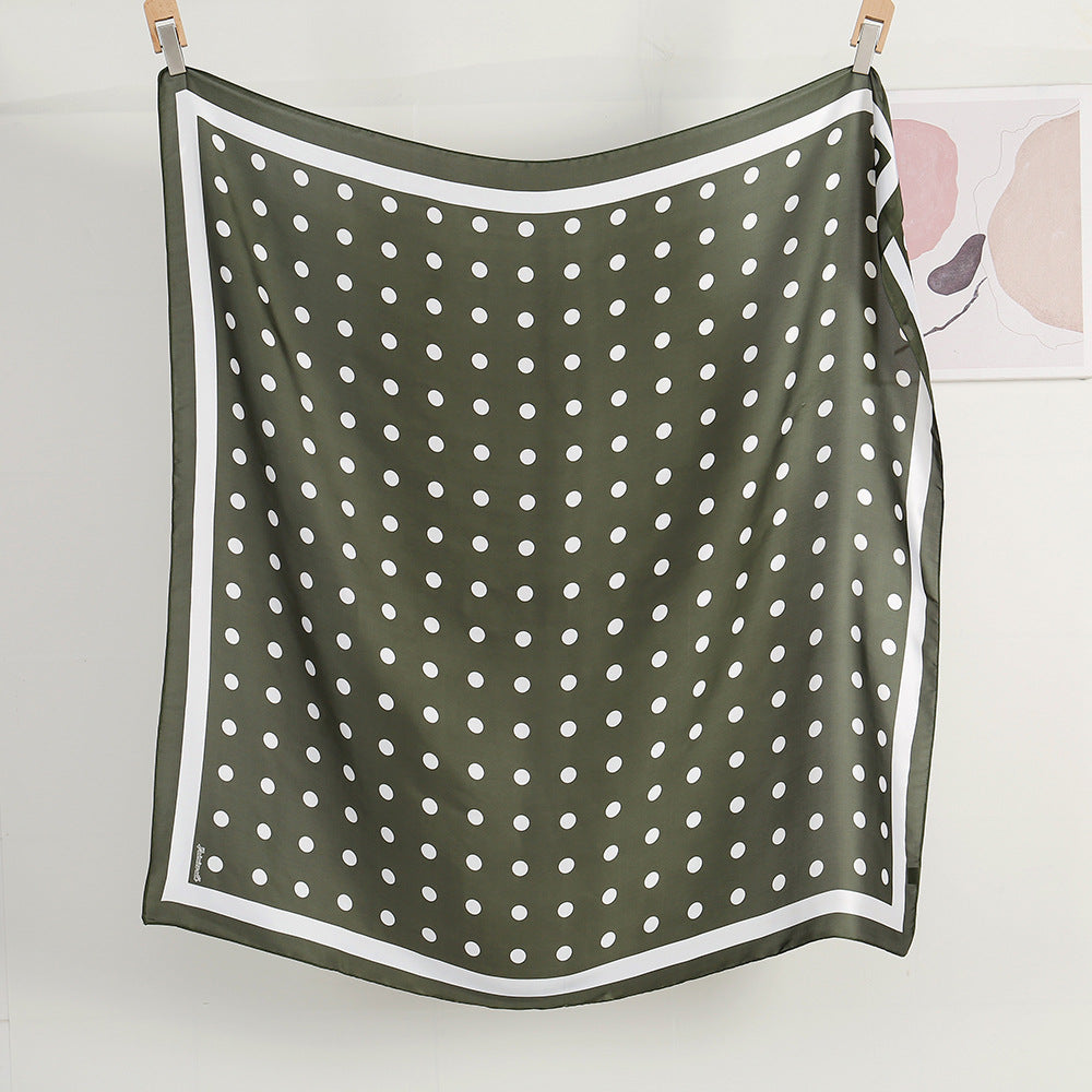 Polka Dot Printed Silk Scarf