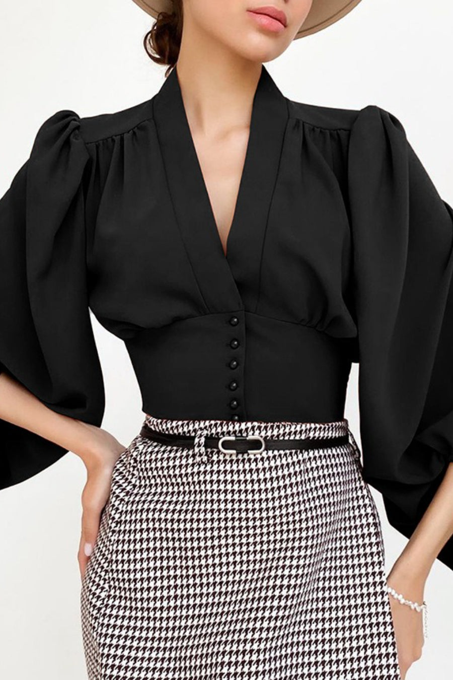 Victorian Tailored V Blouse