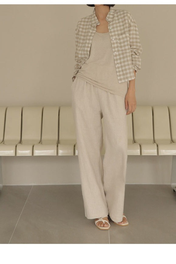 Casual Check Pocket Blouse