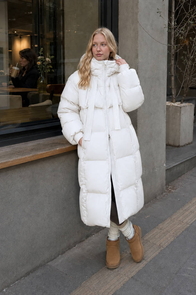 Long Hooded Puffer Jacket 4