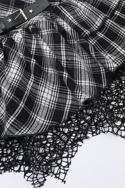 Gothic Plaid Pleated Mini Skirt