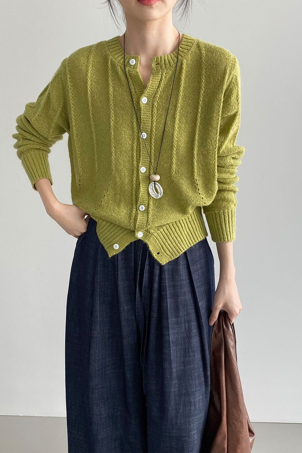Elegant Wool Knit Cardigan for Cozy Layering and Style