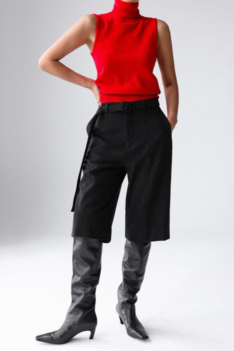 Sleeveless Turtleneck Fine Knit Sweater 7