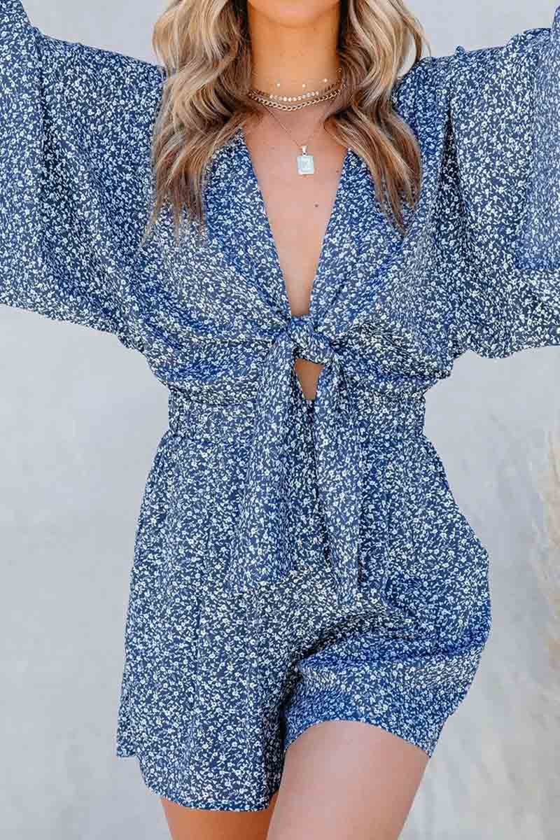 Wind In My Sails Cotton Pocketed Tie Romper - Fashionpara