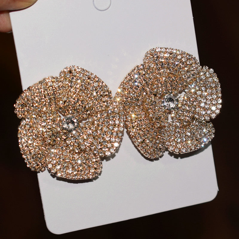 Rhinestone Flower Earrings