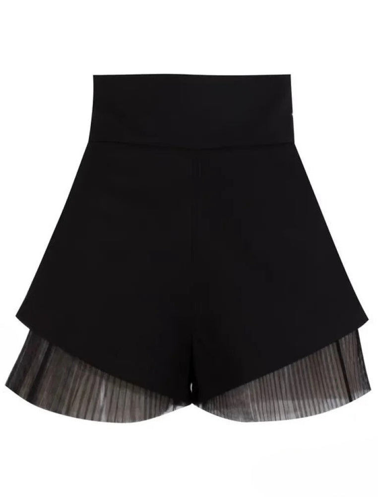 French Warm-Season Blouse Sling Retro Mujer Slimming Arm Blusas Women Mesh Sexy Top Long De Lace Shorts Elegant Set