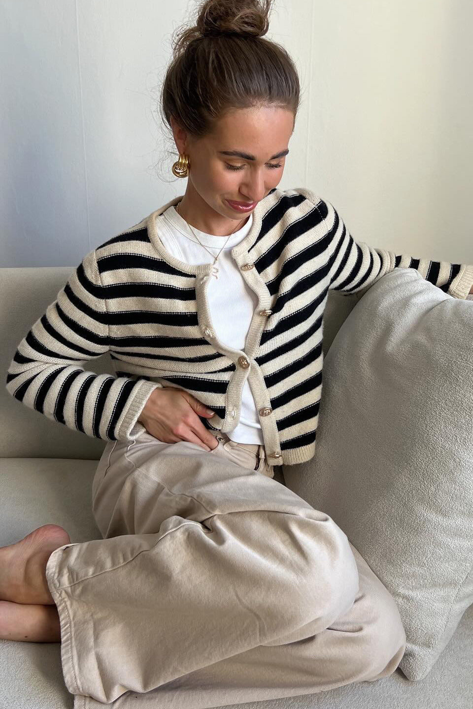 Lightweight Striped Knit Cardigan for Effortless Style