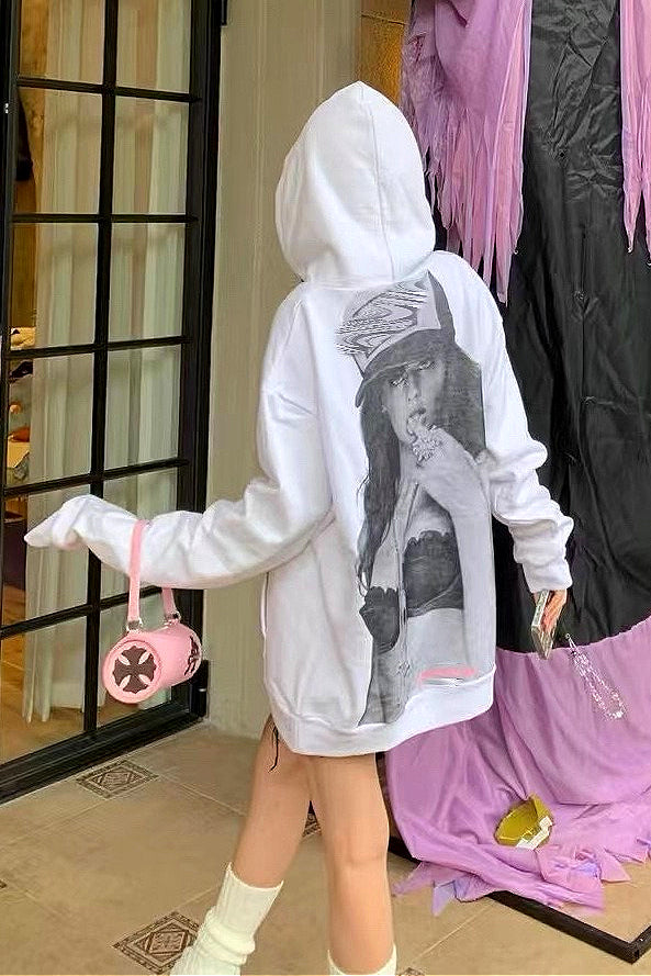 Casual 3D Character Print Hoodie