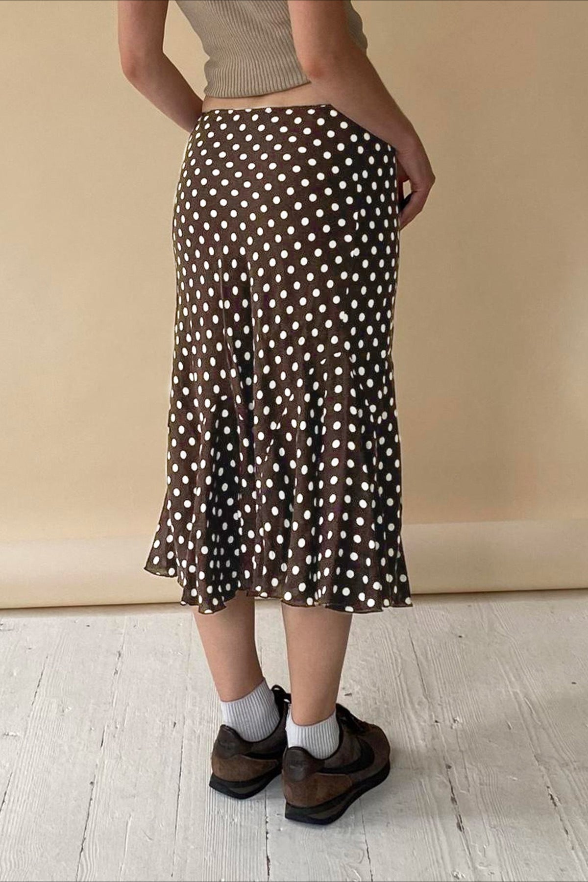 Polka Dot Low Waist Mermaid Skirt - Fashionpara