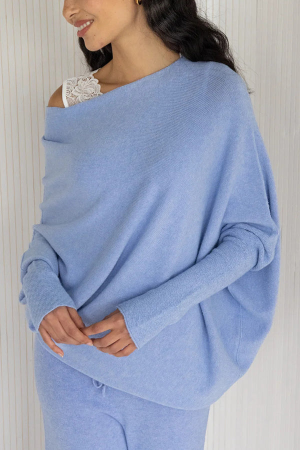 Chic Solid Color Round Neck Long Sleeve Knitted Sweater