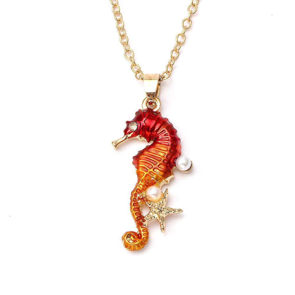 Set Auger Seahorse Sea Necklace