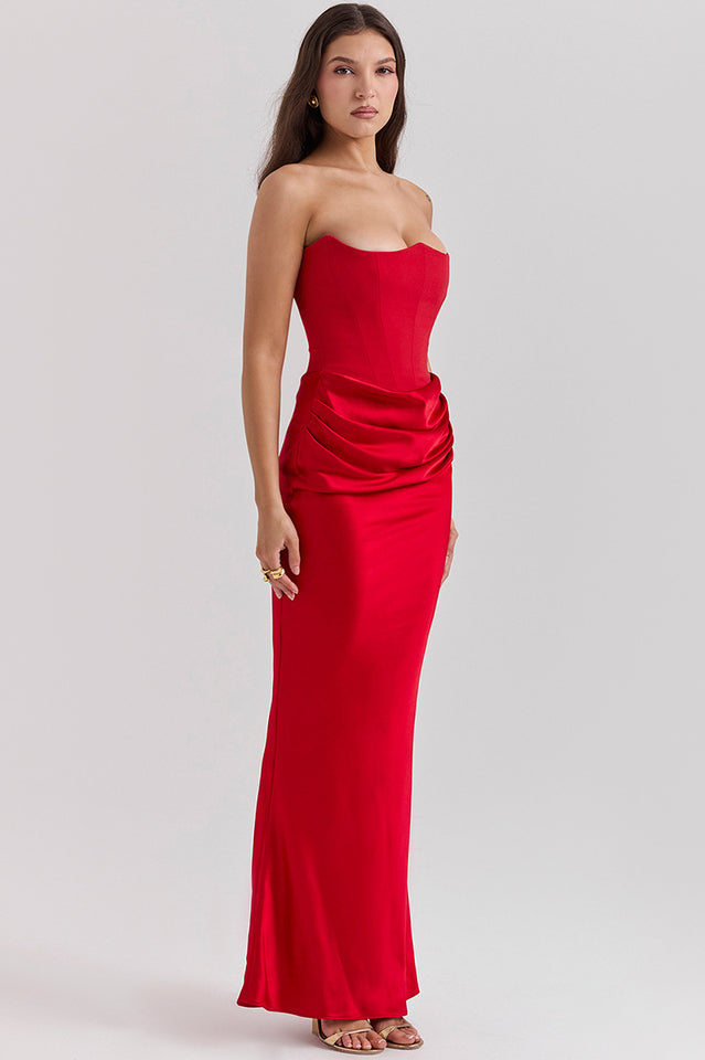 Persephone Off Shoulder Bustier Dress in Black - View 20