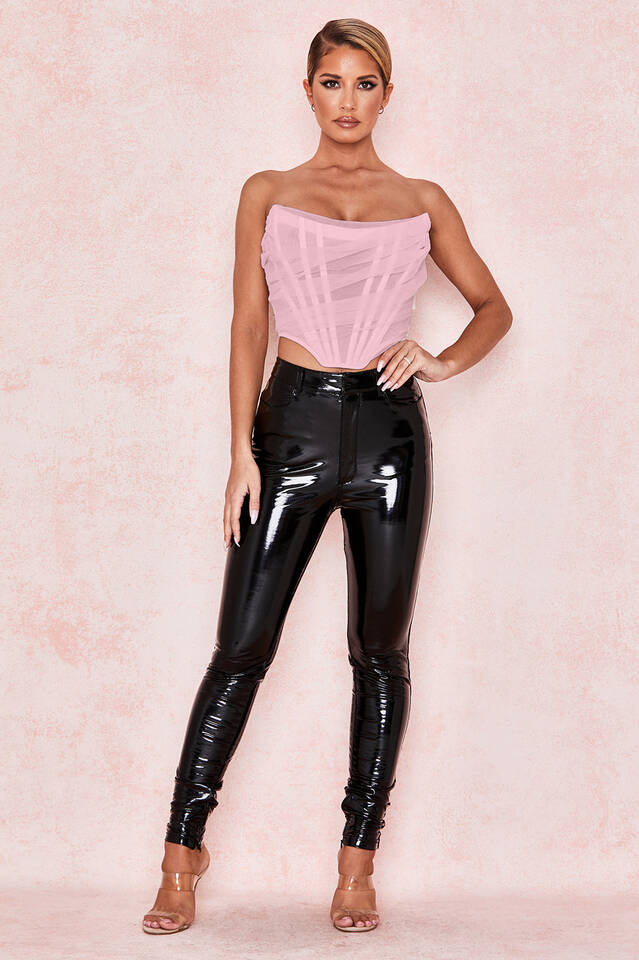 Mesh Boned Corset Top - Fashionpara